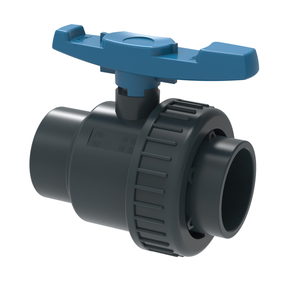 Válvula Con Tuerca Union De 1 1/2 Pulg. PVC CED 80 Cementar