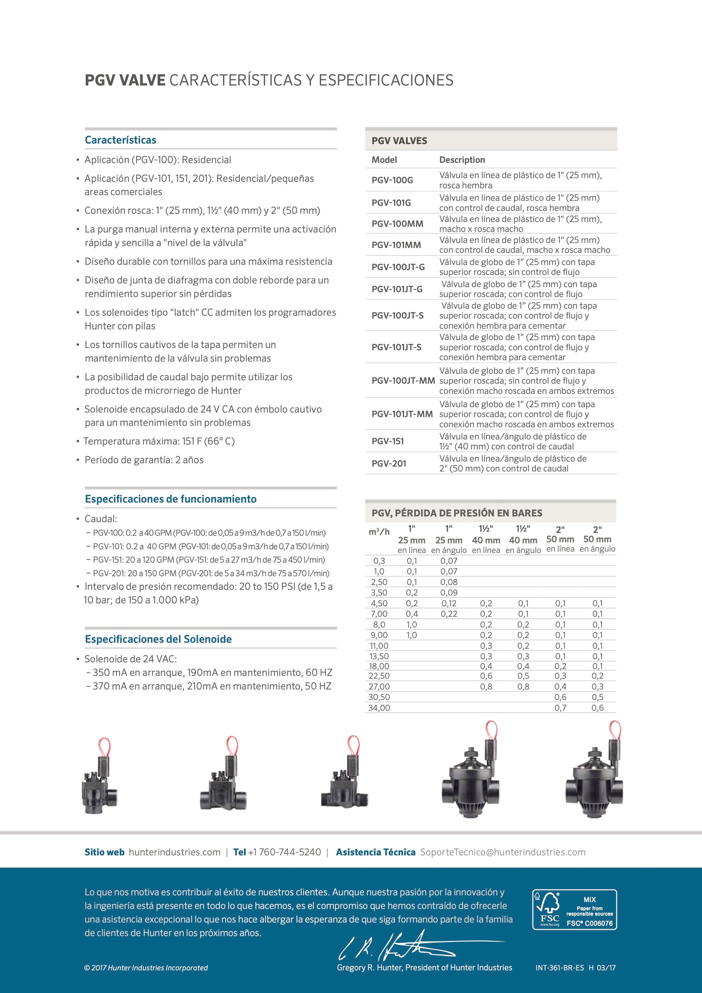 Válvula Eléctrica Hunter PGV-201 De 2 pulg. Incluye Solenoide y Control de Flujo