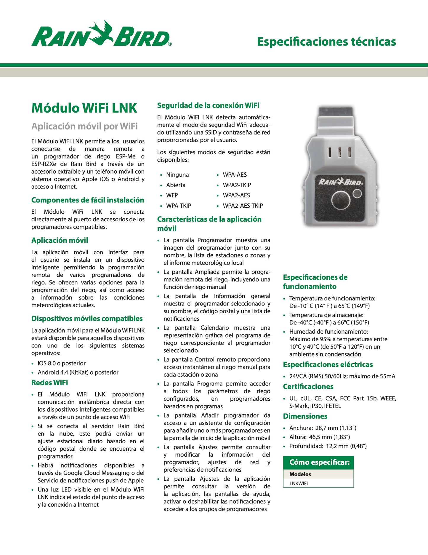 Módulo LNK 2.0 WiFi para el controlador ESP-4ME Y ESP-TM2 WiFi compatible